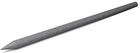 Runder Pfosten aus dem Recycling-Kunststoff hanit®; verrottungsfeste, witterungsbeständige Zaunpfähle mit Spitze, 175 cm, Ø 7cm, grau (1)