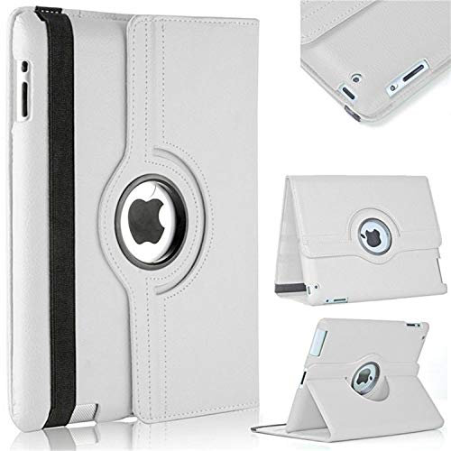 Funda blanda para iPad 2 3 4 (piel giratoria) para iPad 4 3 2 Tablet A1560 A1459 A1458 A1416 A1430 A1403 A1396, color blanco