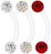 KJM FASHION 3 STK Flexibles Acryl Barbell Curved 1.2mm 16gauge 8mm 5/16 Inch 3mm Ferido Kristall Kugel Tragus Labret Lip Eyebrow Ohrringe Piercing Schmuck 2346