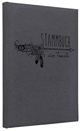 Hochzeitideal, Stammbuch der Familie Serie Boho Leinen dunkelgrau (Motiv7)