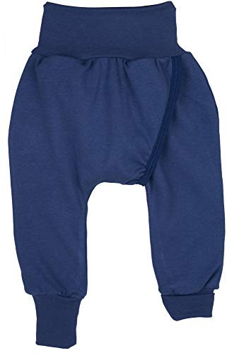 iobio Crawlers W-Free Splitpants - Windelfrei Schlitzhose aus Bio Baumwolle (Dunkelblau, 50/56)