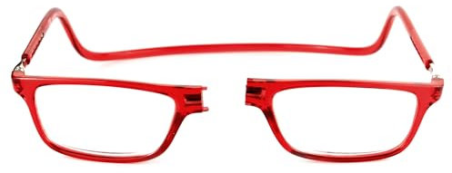 NEW VISION Lesebrille mit Magnetverschluss, Lesebrillen, Bequem Magnetverschluss Vorne, Reading Glasses NV2904, Lesehilfe für Damen Herren(Rot, 2.5)
