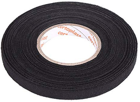 isolierband kabelbaum,Tbest Auto Gewebeband Kfz-Kabelbaumband Klebeband Baumwolle Klebeband Reißfest Isolierband KFZ selbstklebendes Anti-Quietsch-Rassel-Filz Gewebe-Klebeband für Auto Motorrad(9mm*15