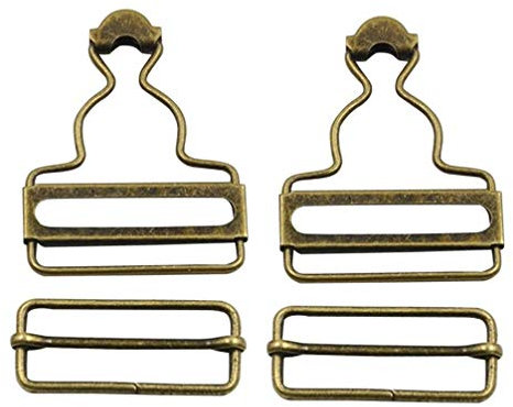 Healifty Gesamtschnallen Schnalle Latzhose 30mm 4pcs insgesamt Schnallen Retro Hosenträger Schnallen insgesamt Clip Ersatz für Hosen Jacke Jeans Bronze Latzhosenverschluss 35mm Gesamtclipersatz