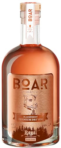 BOAR Royal Rubin Gin | Barrel Aged Gin | Gereift im Spätburgunderfass | Limitiert auf 999 Flaschen | 43% Vol. | 500ml