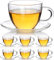 Dimono Tee Set mit Untertasse 80 ml Espresso Gläser aus extrem Hitzebeständigen Borosilikatglas Teegläser mit Unterteller für Tee & Espresso (1 Stück)