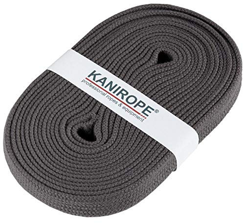 Kanirope® HOODIECORD 16mm 5m Dunkelgrau Flachkordel Band Kordel Flachband Flachschnur Hoodieband