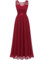 Berylove Robe de Soirée Femme Droite Fluide Longue avec Mousseline Elégante pour Soirée Cocktail BLP7025 DarkRed M