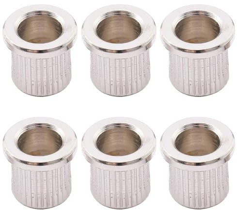 Musiclily Pro Big Lip Stil Gitarre Tele Saitenhülsen String Ferrules Strings-Through-Body für Telecaster/Hardtail Strat Style E-gitarre, Nickel (6 Stück)