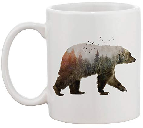 Hopestly Foret Orso Tazza In Ceramica Da Donna Uomo Caffè Tè Bianca Coffee Tea Mug Cup