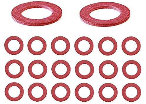 TERF® Lot de 20 rondelles plates M6 (6 mm) en fibre rouge pour isolation électrique automobile, vitrage, éclairage marin, plomberie