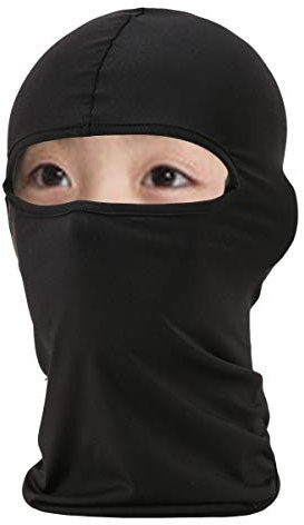 Eskvom Kinder Skimaske Sturmhaube, dünne Helm-Liner, Gesicht und Hals, Maske für Jungen und Mädchen, Schwarz