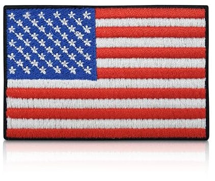 Finally Home USA Amerika Flagge Patch zum Aufbügeln | 7,6 x 5 cm | American Flag Patches, US Amy Military Bügelbild, Airsoft Aufbügler, Fahne Aufnäher