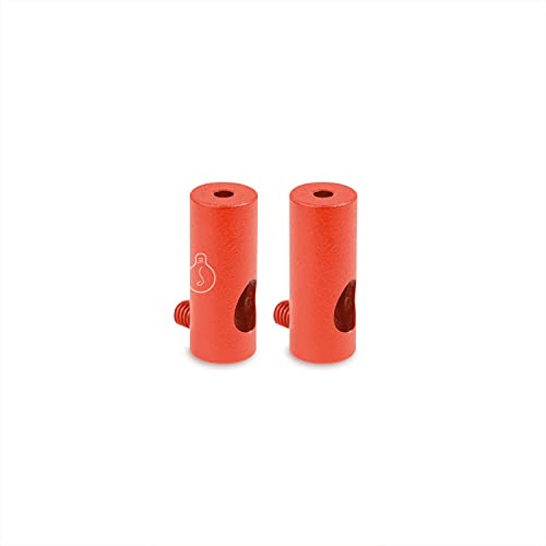 AMARCORDS - 2 Aluminium Deckenpins vertikale Dezentralisatoren und Kabelschellen mit sichtbarer Kabelverstellung Für vertikale Drop-Down-Lampen und -Abhängungen. Farbe KORALLE