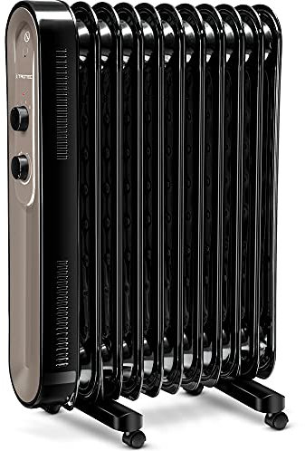 TROTEC Radiateur bain d'huile TRH 24 E Radiateur efficace à 11 éléments 3 allures de chauffe (1.000 W/1.200 W/2.200 W)