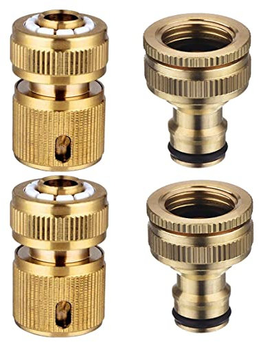 Tesmotor Raccordo per Rubinetto da Giardino, per Tubo da 1/2 Pollici (21 mm) e 3/4 Pollici (26,5 mm) e graden, connettore rapido per Tubo da 13 mm (4 Coppia)