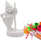 Unpainted Pole Dancing Gnome Statue, DIY Paint Your Own Gnome, Unpainted DIY Gnome Figurines for Kids and Adults, Funny Outdoor Gnome Figure, Dancing Lady Gnome Statue(4.6/12 cm)