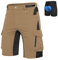 Cycorld MTB Hose-Kurz-Herren-Fahrradhose-Gepolstert, Schnelltrocknende MTB Shorts Radlerhose Atmungsaktiv Radhose Herren Kurz mit Verstellbaren Klettverschlüssen(Khaki, L)