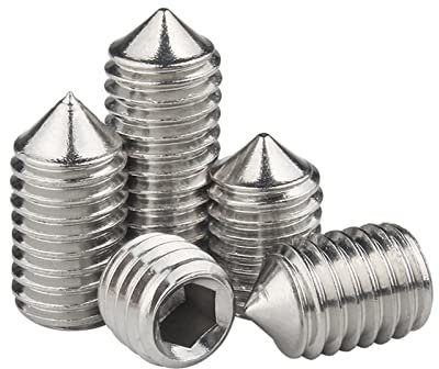 ORANXIN M8 x 10mm 20 Pcs Cono Punto Viti di arresto Acciaio inossidabile 304 Presa esagonale Viti Punta appuntita Allen Pomello