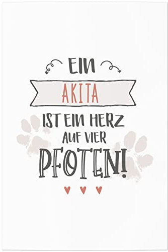 JUNIWORDS Poster, EIN Akita ist EIN Herz auf Vier Pfoten, 40 x 60 cm (1006736)