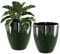 QCQHDU Plant Pots Set of 2 Pack,10 Inch Plant Pot for Indoor and Outdoor Plants with Drainage Hole,Flower Pots Modern Decorative Planter for Garden Plants (Green)