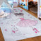 Mazovia Kinderzimmerteppich Antirutsch - Waschbar bis 30 Grad - Ballett Ballerina Katze - Kurzflor Kinderteppich Teppich für Kinderzimmer - ÖKO-TEX - Teppiche Mädchen Rosa Pink Grau 120 x 170 cm