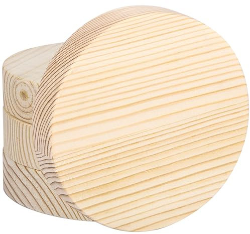 Belle Vous 4 tlgs Unbehandeltes Holzplatte Rund Set - Holzscheiben 10 cm Durchmesser, 20 mm Dicke - Natürliches Holz zum Basteln für DIY-Weihnachtsdekorationen, Brandmalerei & Türschilder