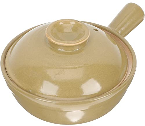 Veemoon Single Casserole Clay Pot for Home Cooking Chinese Clay Pot Lid for Stewing and Serving Soup Noodles Rice Dishes