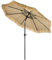 Outsunny Sombrilla de Jardín con Funda de Paja, Sombrilla Hawaiana Redonda con Manivela, Ø265x250cm, Caqui