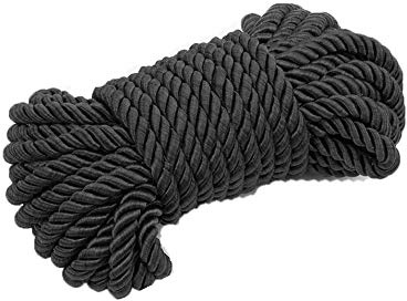 Còrda in ràso colore nero, cinque metri, una còrda