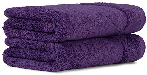 Luckytowel Handtücher Set 50x100 cm 100% Baumwolle, Handtuch-Set 2er Pack Lila