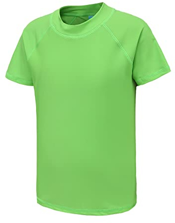 Aisyee T Shirt Maillot de Bain Enfant à Manches Courtes Rashguard Maillot de Bain à séchage Rapide Garcon 13 14 Ans