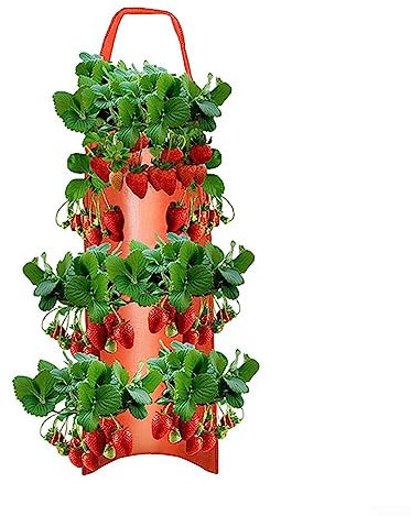 SPORTARC Atmungsaktive Leinwand umgekehrt nach unten Tomaten Erdbeere Pflanze Blume Pflanze wachsen Beutel-rot