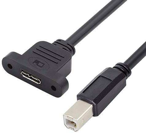 chenyang Câble d'extension USB 3.0 Micro-B femelle à vis vers USB 2.0 Type-B mâle 480 Mbit/s