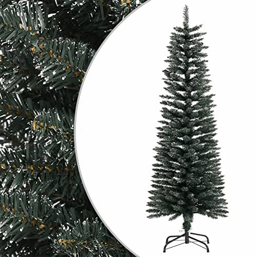 Schlanker Weihnachtsbaum, künstlicher Bleistift-Weihnachtsbaum mit Ständer, für drinnen und draußen, für Zuhause, Urlaub, Weihnachtsdekoration, Feier, Ornament, saisonaler Weihnachtsbaum, grün, 120