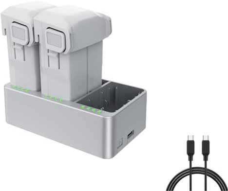 JHTC 2 Pack Mini Battery Bundle with Charging Hub, Original DJI Parts for Mini 3 Pro/3 (3850mAh, 47 min of Max Flight Time)