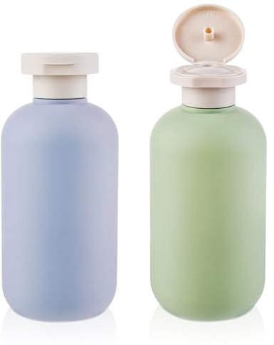 WLLHYF Squeeze Bottles 2 Pack 200 ML Refillable Plastic Travel Containers Empty Bottles With Disc Top Flip Cap Travel Accessories for Shampoo Creams Lotion Conditioner