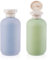 WLLHYF Lot de 2 flacons souples rechargeables en plastique avec bouchon à rabat - Accessoires de voyage pour shampooing, crèmes, lotion, après-shampoing (vert bleu, 200 ml)