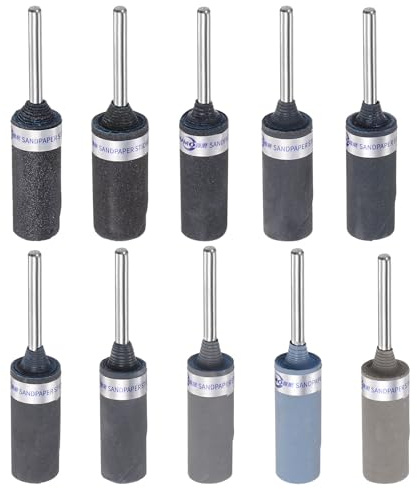 QUARKZMAN 10-teiliges Schleifhülsen-Rollen-Set Körnung 180–7000 | Schleiftrommeln Hülsen Zylinder Schleifkopf, 2, 35 mm Schaft, Für Holzbearbeitung Glas Metall Polieren