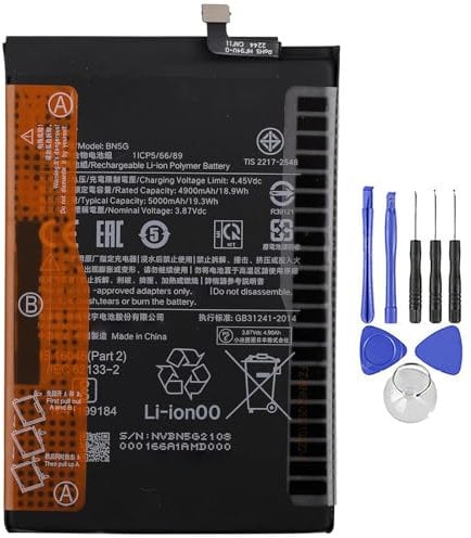 ELLENNE - Compatible battery for XIAOMI BN5G Redmi 10A / Redmi 10C 5000mAh new + screwdriver kit