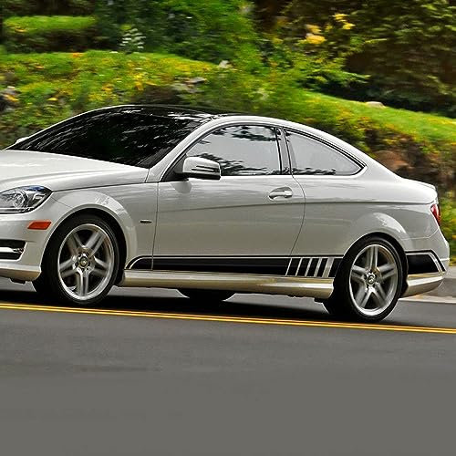 LeLeD Karosserie Kofferraum Dekoration Aufkleber Taille Linien Aufkleber Tür Seitendekor Aufkleber für Mercedes Benz W204 AMG C Class Edition c63 amg,A-Black