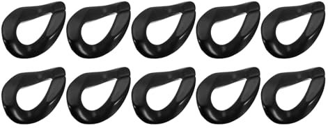 METALLIXITY Acrylic Chain Linking Rings (23 x 17mm) 16pcs, Plastic Open Oval Quick Link Rings - for DIY Purse Eyeglass Pocket Lanyard Chains Making, Black