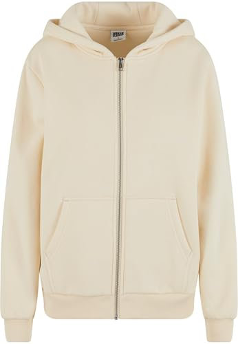 Urban Classics Ladies Fluffy Zip Cardigan whitesand, 5XL