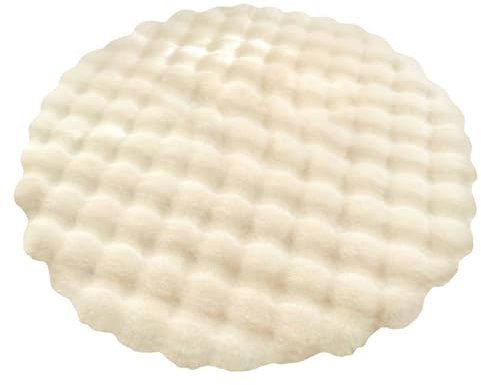 Ueiwffzo Teppich Wohnzimmer Waschbare Teppiche Flauschiger Kunstfell Shaggy Teppich, Runde Plüsch Teppiche für Schlafzimmer Balkon Deko (Weiß,Durchmesser 40cm)
