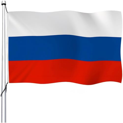 Aoihrraan Drapeau De La Russie 120x180cm Double Face Drapeau De La Russie Décoration De Porche De Célébration Extérieure Drapeau Avec 2 Oeillets Solides
