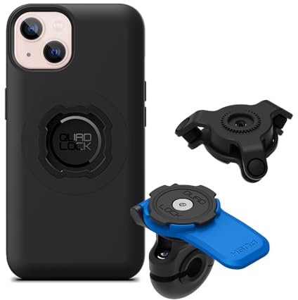 QUAD LOCK Spiegel Handyhalterung für Motorrad mit Vibrationsdämpfer und MAG Hülle für iPhone 13
