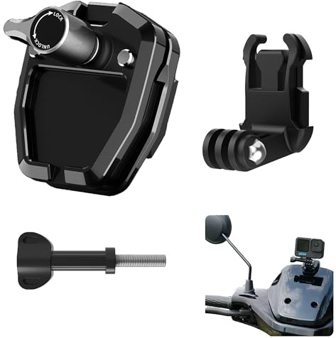 CERFFOOL Motorrad Windschutzscheibenhalterung für GoPro Hero 13 12 11 für Insta360 X5 X4 X4 Air Ace Pro 2 für DJI Osmo Action 6 5 4 Pocket 3 Aluminiumlegierung Anschluss Handy Action Kamera Zubehör