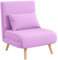 HOMCOM Schlafsofa Einzelsofa Bett Leinen gepolstert Klappsofa Bett mit 5-Position verstellbare Rückenlehne und Kissen kleines Sofa Bett für Wohnzimmer 72x75x85 cm Rosa