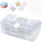 KYYGKY 32 PCS Clear Bead Organizer Box Bead Organiser Storage Box Small Plastic Bead Storages Containers Case Mini Rectangle Storage Boxes with Hinged Lids for Rhinestones Crafts Jewelry, Transparent