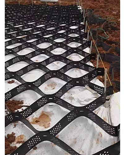 Geogrid Stabilisateur de sol pour allée et allée – Grilles de gravier réutilisables pour pentes raides et sentiers – Couverture de 60 m² – 3 x 7,9 m – Blanc